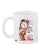 Floral Printed Ceramic Coffee Mug White/Pink/Green 11ounce