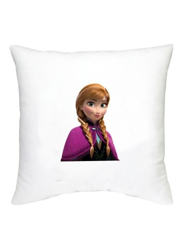 Frozen Character Printed Decorative Cushion White/Purple/Beige 16x16inch