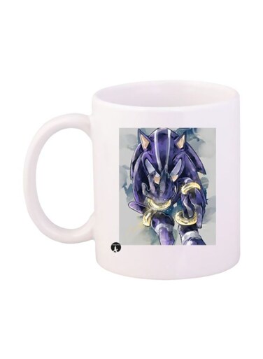 Game Sonic Character Printed Mug White/Purple Standard Size