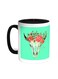 Abstract Art Of The Skull Of A Deer Printed Coffee Mug Black/White 11ounce