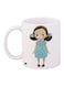 Anime Printed Coffee Mug White/Brown/Blue 11ounce