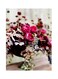 Flower Printed Metallic Plate Red/Beige/Green