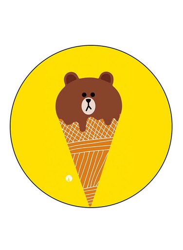 Bear Printed Fridge Magnet Round Multicolour