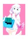 Animated Girl Themed Metallic Plate Pink/White/Blue 20x15cm