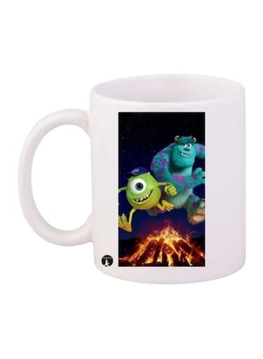 Monsters Inc Printed Coffee Mug White/Green/Purple