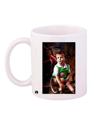 Baby Boy Printed Ceramic Coffee Mug White/Beige/Green 11ounce