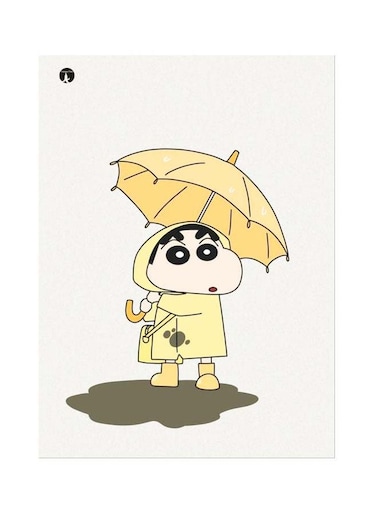 Shin Chan Themed Metallic Plate Yellow/Beige/Black 20x15cm