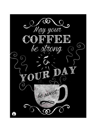 Quote Themed Metallic Plate Black/White 20x15cm