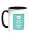 Keep Calm And Drink Tea Printed Coffee Mug Black/White/Blue 11ounce