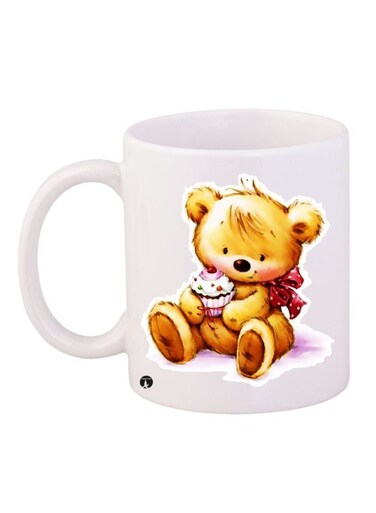 Doll Printed Coffee Mug White/Brown/Red