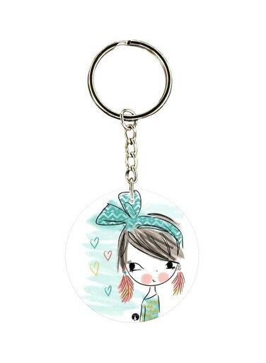 Cartoon Themed Single Sided Keychain