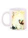 Birds Printed Coffee Mug White/Beige/Blue 11ounce