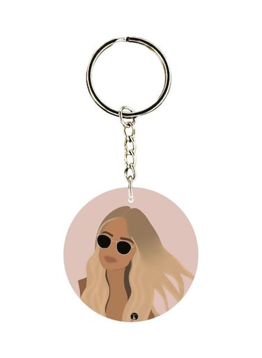 Double Sided Woman Printed Keychain