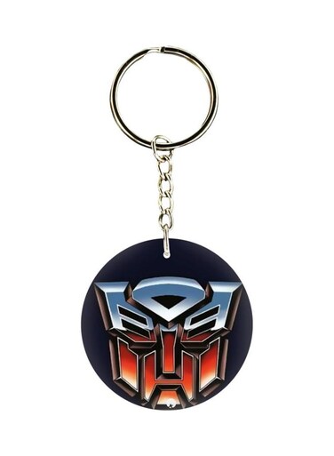Double Sided Transformer Head Printed Keychain