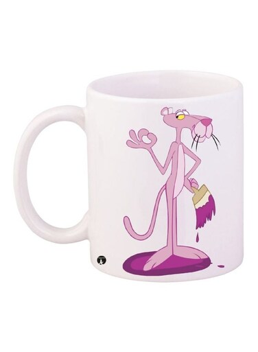 The Pink Panther Printed Coffee Mug White/Pink 11ounce
