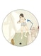 A Girl Printed Fridge Magnet White/Yellow/Blue