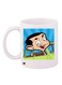 Mr Bean Cartoon Printed Ceramic Coffee Mug White/Blue/Green 11ounce