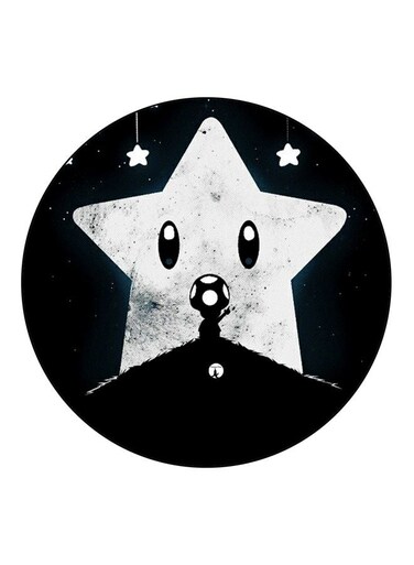 Star Printed Fridge Magnet White/Black 5.5cm