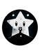 Star Printed Fridge Magnet White/Black 5.5cm