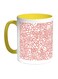 Flowers Motifs Printed Coffee Mug Red/White/Yellow 11ounce