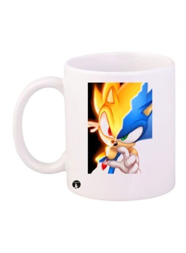 Sonic Printed Coffee Mug White/Blue/Yellow