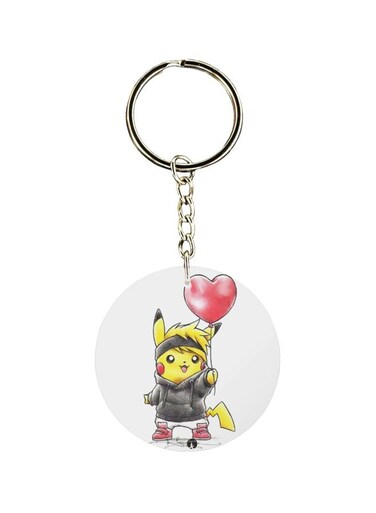 Single Sided Pikachu Themed Keychain