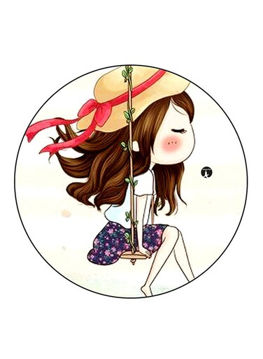 Girl Printed Fridge Magnet Multicolour