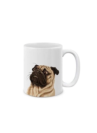 Cute Dazed Pug Puppy Dog Ceramic Coffee Mug Tea Cup, 11 OZ