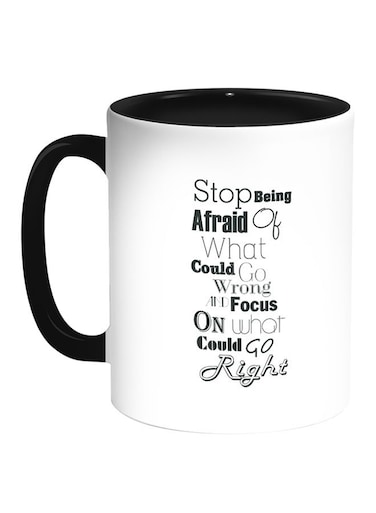 English Quote Printed Coffee Mug White/Black 11ounce