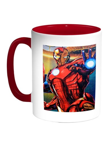 Iron Man Printed Coffee Mug Red/White/Blue 11ounce