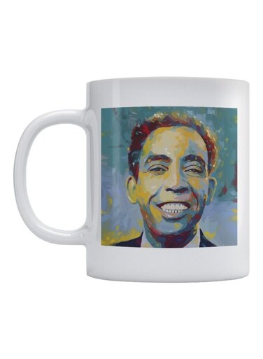 Arab Artist Printed Coffee Mug White/Green/Yellow