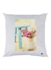 Flower Printed Cushion polyester White/Yellow/Pink 30x30cm