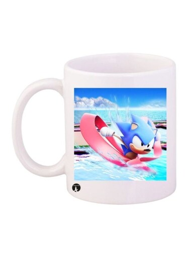 Sonic Printed Mug White/Blue/Pink