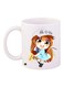 Cartoon Girl Printed Coffee Mug White/Blue/Brown 11ounce