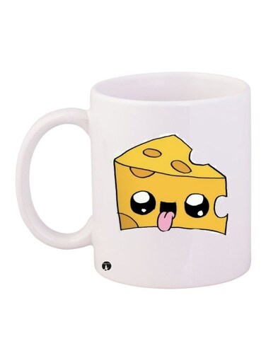 Ceramic Coffee Mug White/Yellow