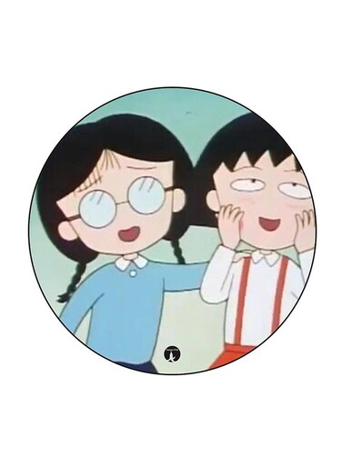 Anime Chibi Maruko Chan Printed Fridge Magnet Round Multicolour
