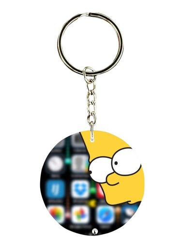 Double Sided The Simpsons Printed Keychain