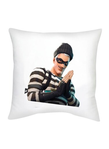 Fortnite Character Printed Decorative Cushion White/Black/Beige 16x16inch