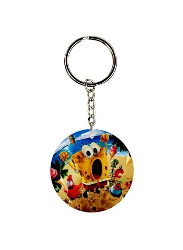 Sponge Bob Cartoon Printed Dual Sided Keychain