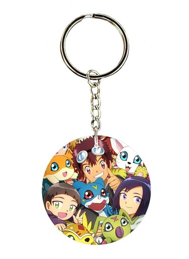Anime Digimon Double Side Printed Keychain