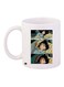 Cartoon Printed Coffee Mug White/Blue/Beige 11ounce