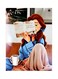 Princess Reading Book Printed Decorative Plate Blue/Brown/White 20x15cm