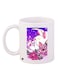 Rabbit Printed Coffee Mug White/Purple/Green 11ounce