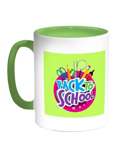 Back To School Printed Coffee Mug Green/White/Blue