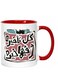Ceramic Mug with Arabic Inspirational Quote "Every Delay is a Shame" in red