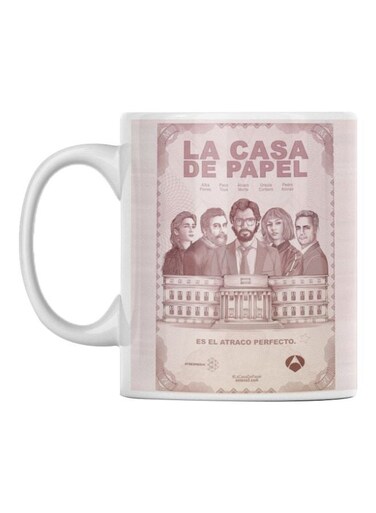 La Casa De Papel Printed Mug White/Brown