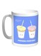 Friends Forever Printed Coffee Mug Blue/White/Brown 11ounce