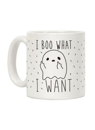 I Boo What I Want Printed Coffee Mug White