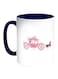 Princess Carriage Printed Coffee Mug White/Blue 11ounce