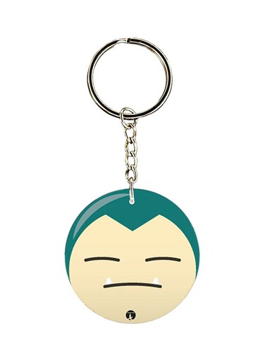 Pokemon Printed Keychain Silver/Beige/Green